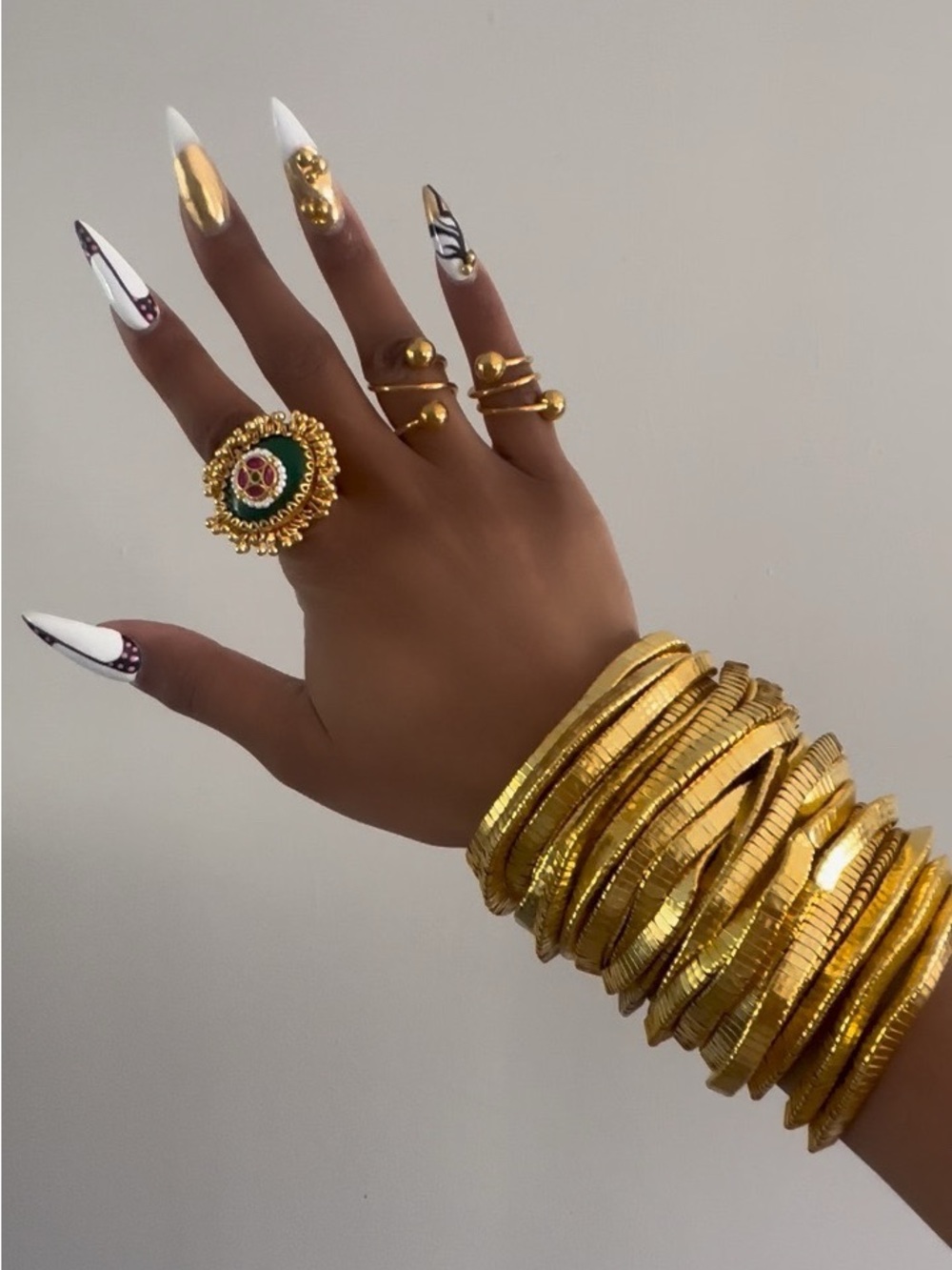 7 pc 24k Gold Plated bracelets